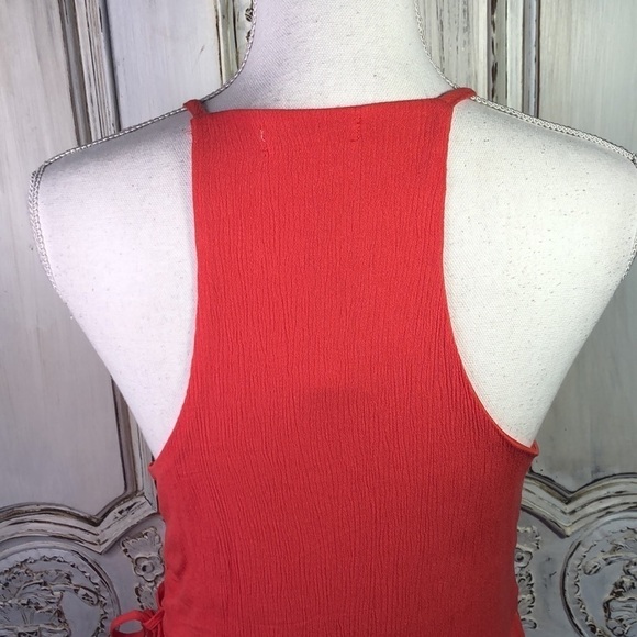 Miami for Francesca’s Spaghetti Strap Faux Wrap Ruffle Waisted Summer Dress S/L - Picture 10 of 16